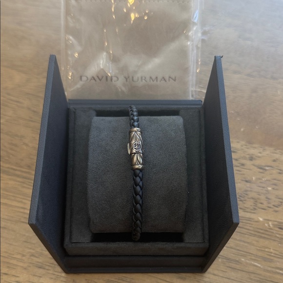 David Yurman chevron Black and Silver Braided Bracelet